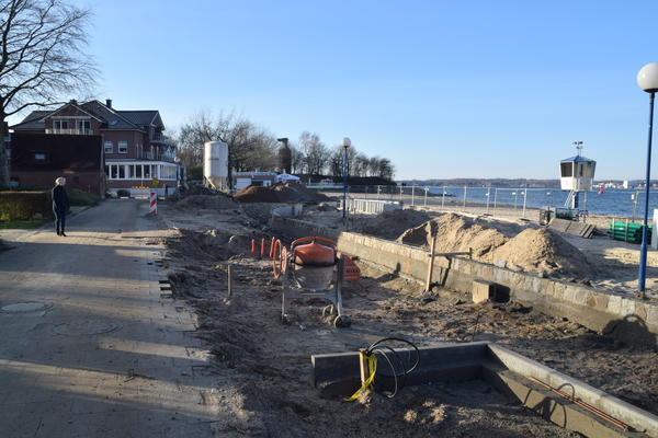 Bauarbeiten an der Uferweg-Promenade von Heikendorf