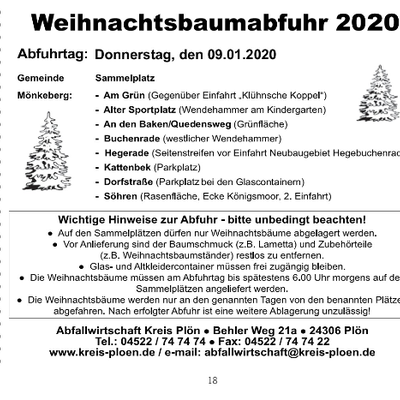 Bild vergr&ouml;&szlig;ern: Sammelplätze Tannenbaumabfuhr Mönkeberg