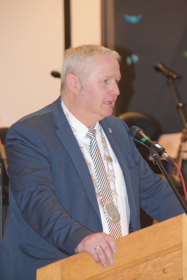 Bürgermeister Tade Peetz bei seiner Neujahrsansprache 2020. 