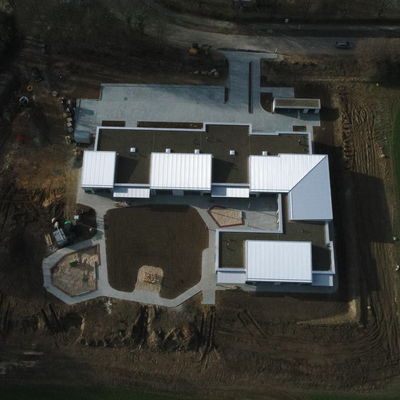 Bild vergr&ouml;&szlig;ern: Blick von oben auf den Kita-Neubau 2