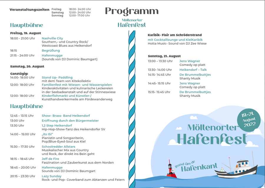 Programm Hafenfest Möltenort 2022
