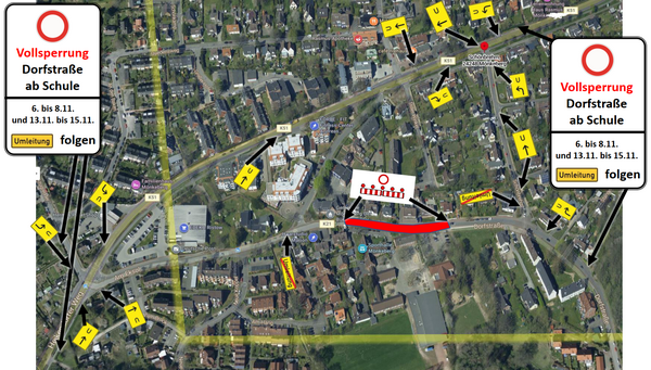 Bild vergr&ouml;&szlig;ern: Umleitung Dorfstraße 2023