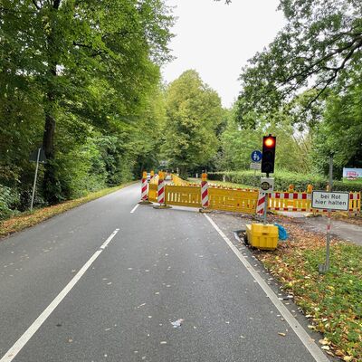 Beleuchtung Bauarbeiten Radweg an der K51 