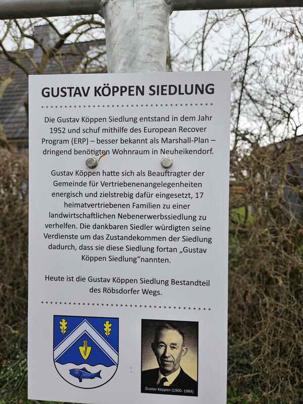 Bild vergr&ouml;&szlig;ern: Erläuterungstext zu Gustav Köppen und der Siedlung.
