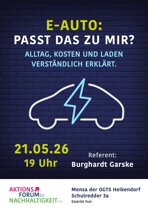 Plakat Aktionsforum Veranstaltung E-Auto